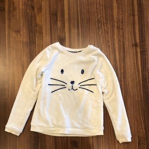 Lands’ End White Long-Sleeved Bunny Shirt